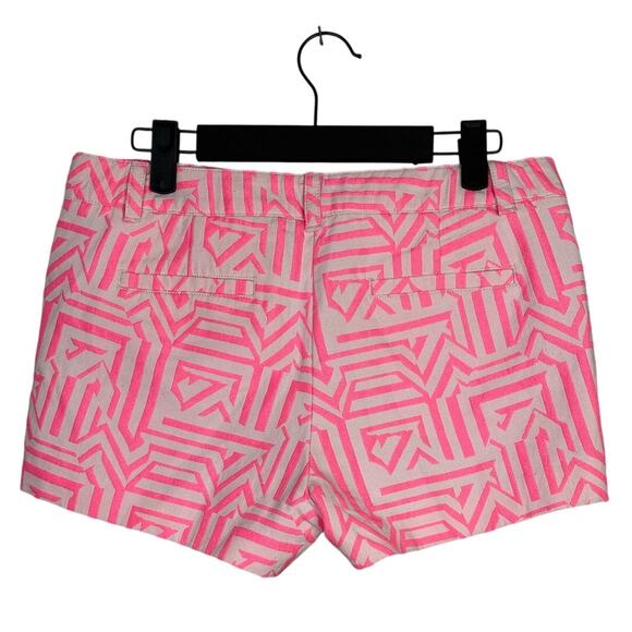 J.Crew Chino Tiki Stretch Shorts Mid Waisted Shorts 2 Neon Azalea Pink White - Picture 6 of 15